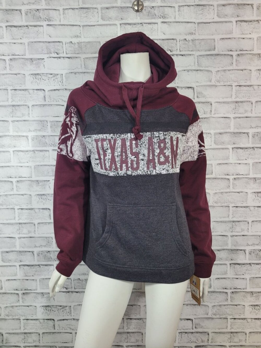 NWT Rivalry Threads Texas A&M Aggies Cowl Neck Hoodie Women's Large